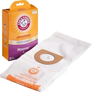 Arm & Hammer Hoover Vacuum Bag, replacement for Hoover A, Premium Odor and Allergen Elimination, 3 bags