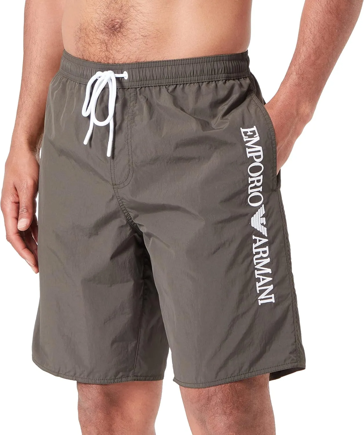 Armani Exchange Men's Standard Emporio Armani Embroidery Logo Bermuda Short, Dark Land, Small