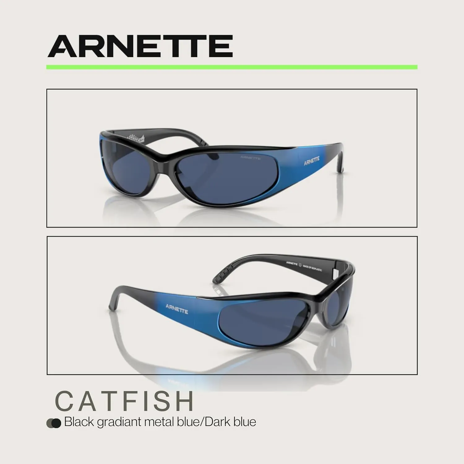 ARNETTE Catfish AN4302 Rectangular Sunglasses for Men for Women   BUNDLE With Designer iWear Complimentary Eyewear Kit