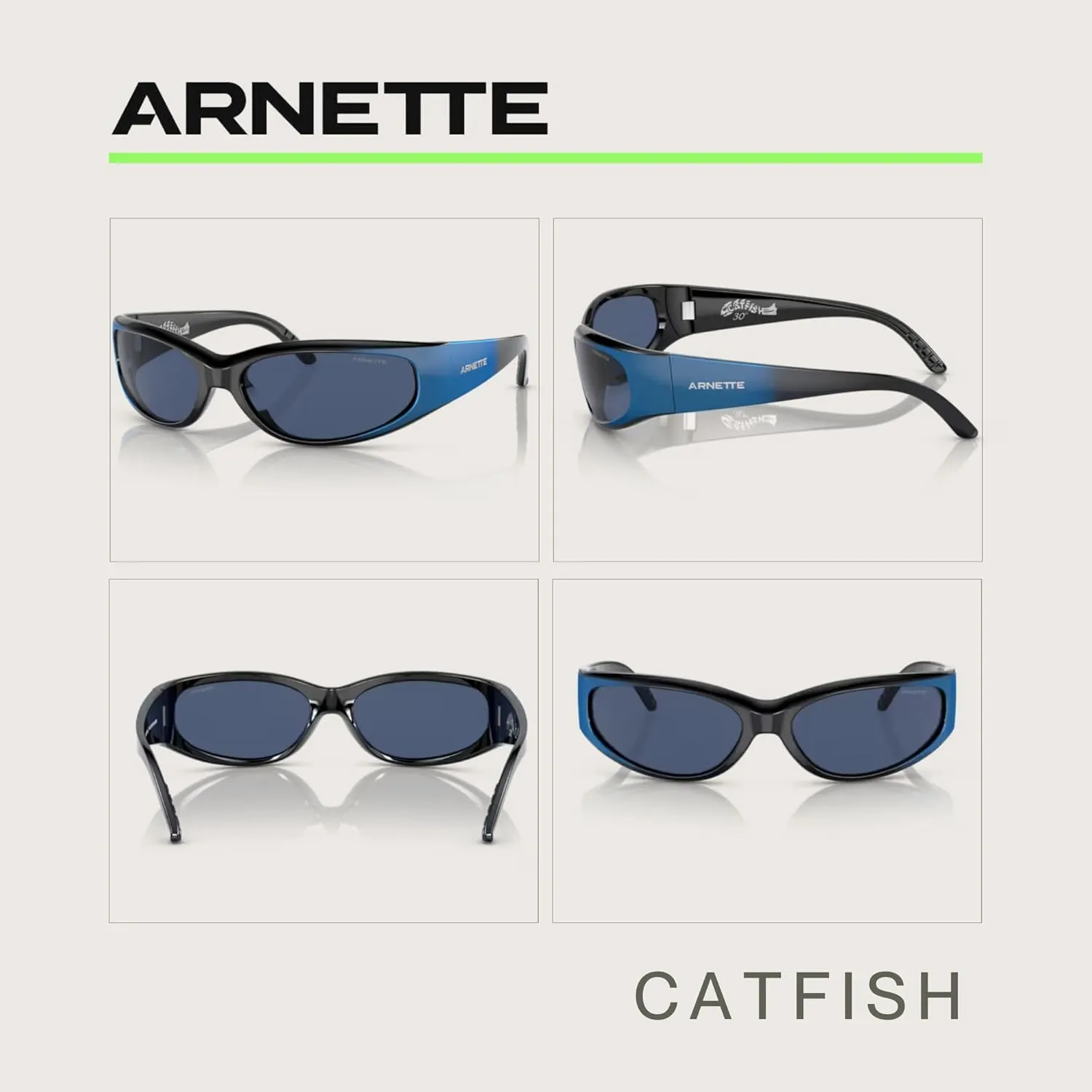 ARNETTE Catfish AN4302 Rectangular Sunglasses for Men for Women   BUNDLE With Designer iWear Complimentary Eyewear Kit