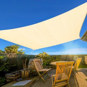 Artpuch 20'X20' Cream Rectangular Shade Canopy Sun Shade Sail for Backyard- 185GSM Heavy Duty, 95% UV Blockage, Customizable
