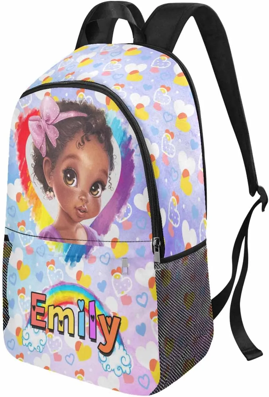 Artsadd Custom Kids Backpack with Lunch Box Set, Personalized Name School Bags Bookbag Lunch Bag for Boys Girls (Design 05)