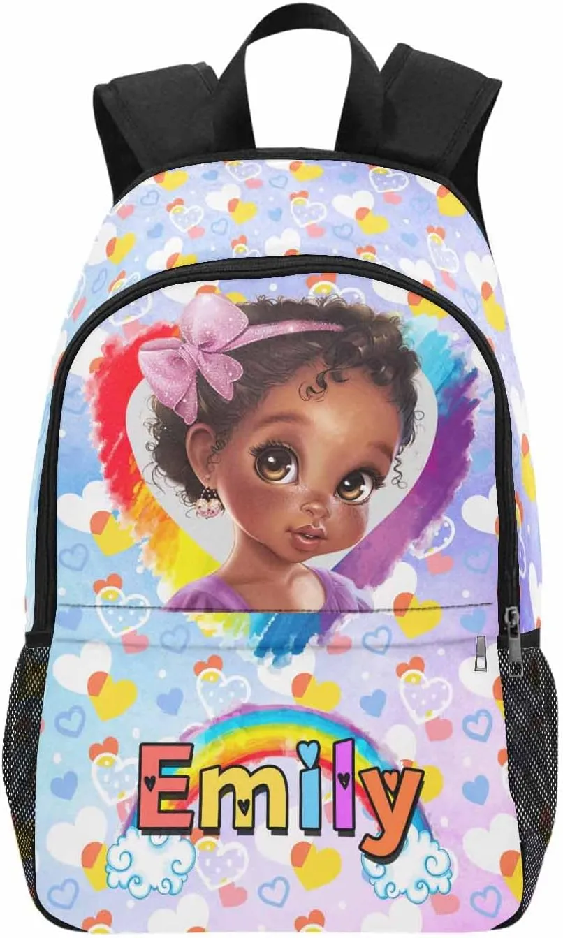 Artsadd Custom Kids Backpack with Lunch Box Set, Personalized Name School Bags Bookbag Lunch Bag for Boys Girls (Design 05)