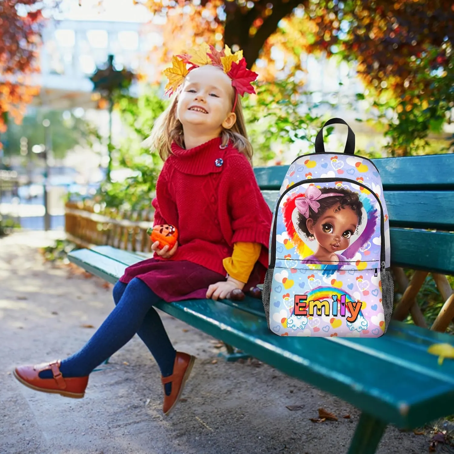 Artsadd Custom Kids Backpack with Lunch Box Set, Personalized Name School Bags Bookbag Lunch Bag for Boys Girls (Design 05)