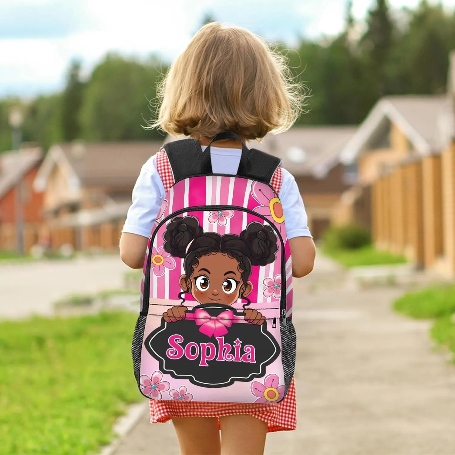 Artsadd Custom Kids Backpack with Lunch Box Set, Personalized Name School Bags Bookbag Lunch Bag for Boys Girls (Design 06)