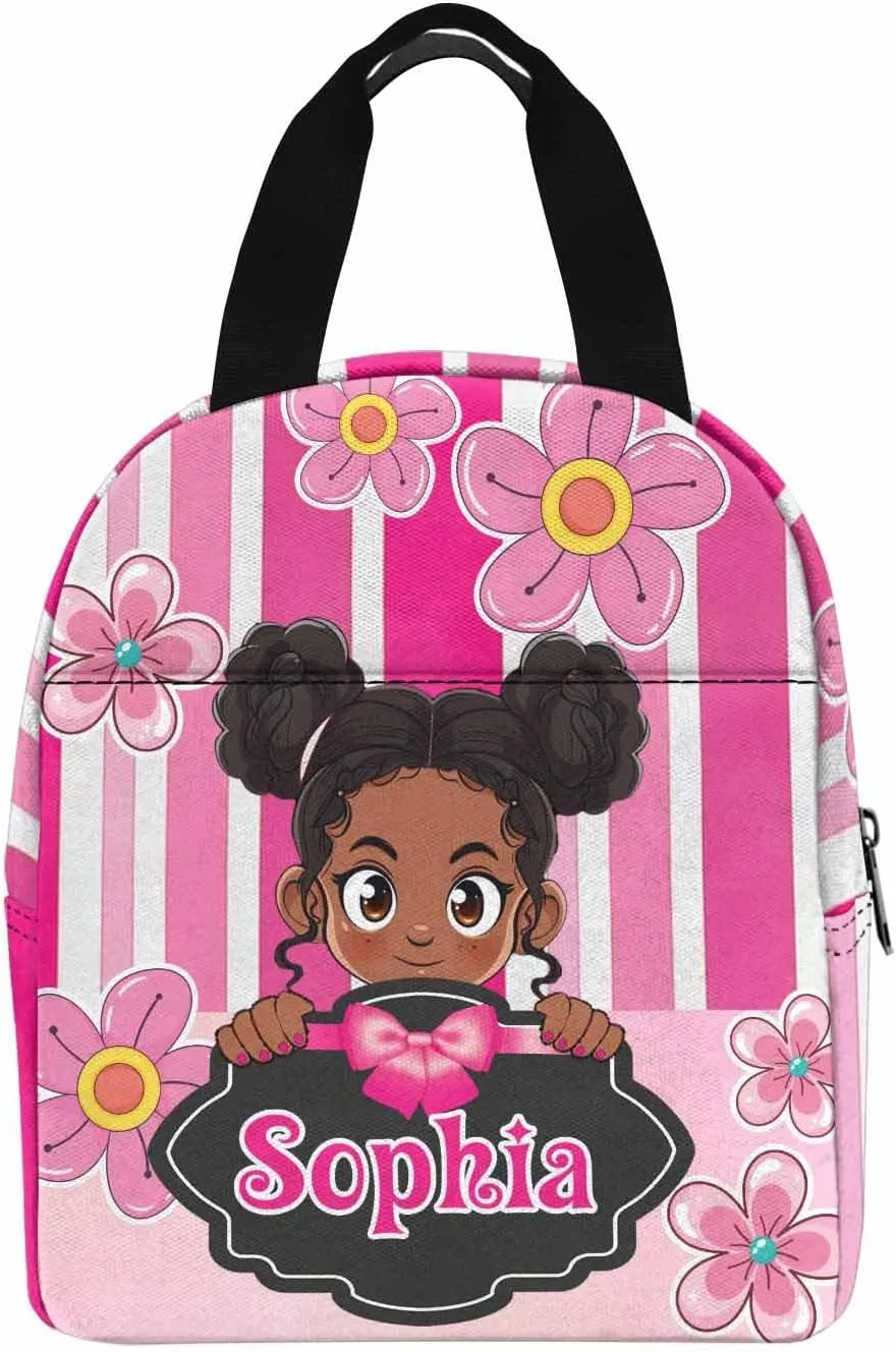 Artsadd Custom Kids Backpack with Lunch Box Set, Personalized Name School Bags Bookbag Lunch Bag for Boys Girls (Design 06)