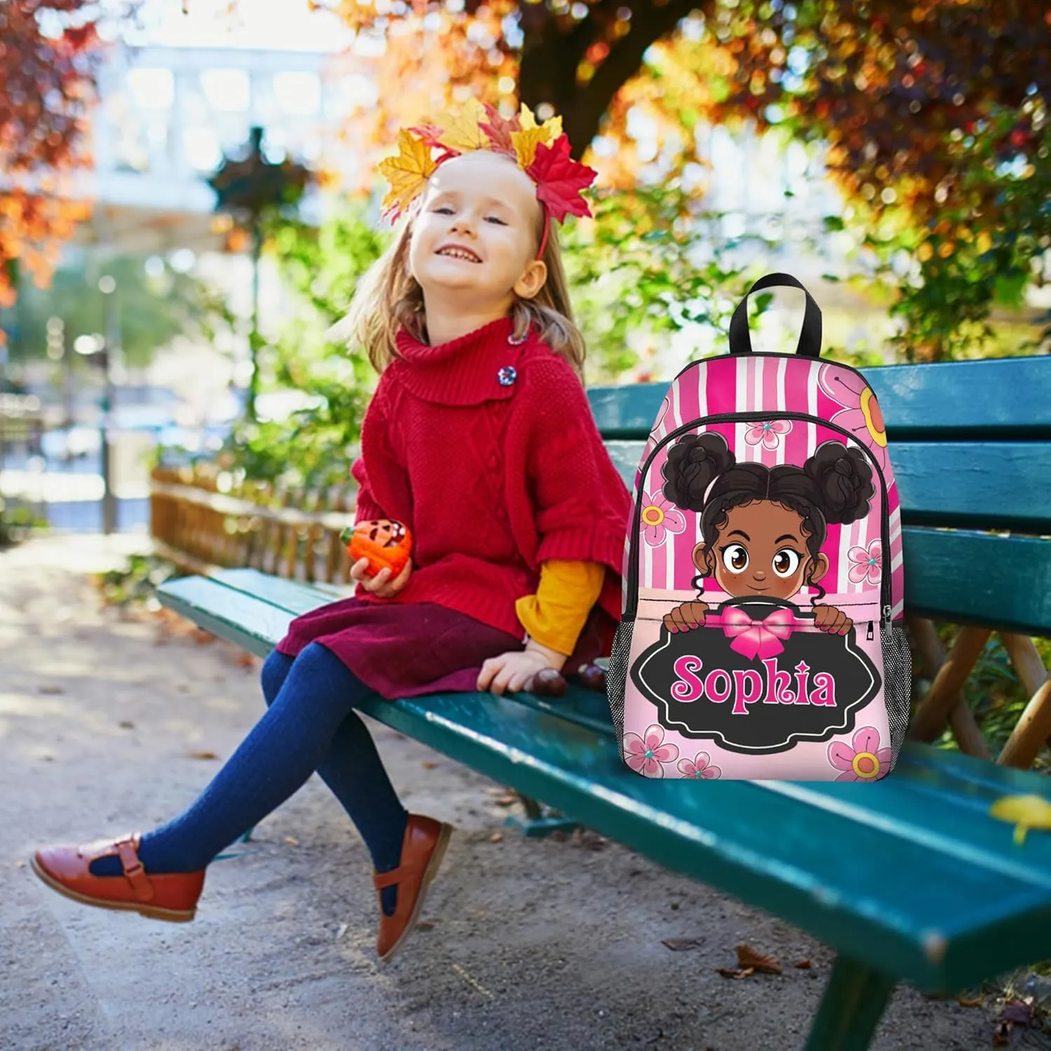 Artsadd Custom Kids Backpack with Lunch Box Set, Personalized Name School Bags Bookbag Lunch Bag for Boys Girls (Design 06)