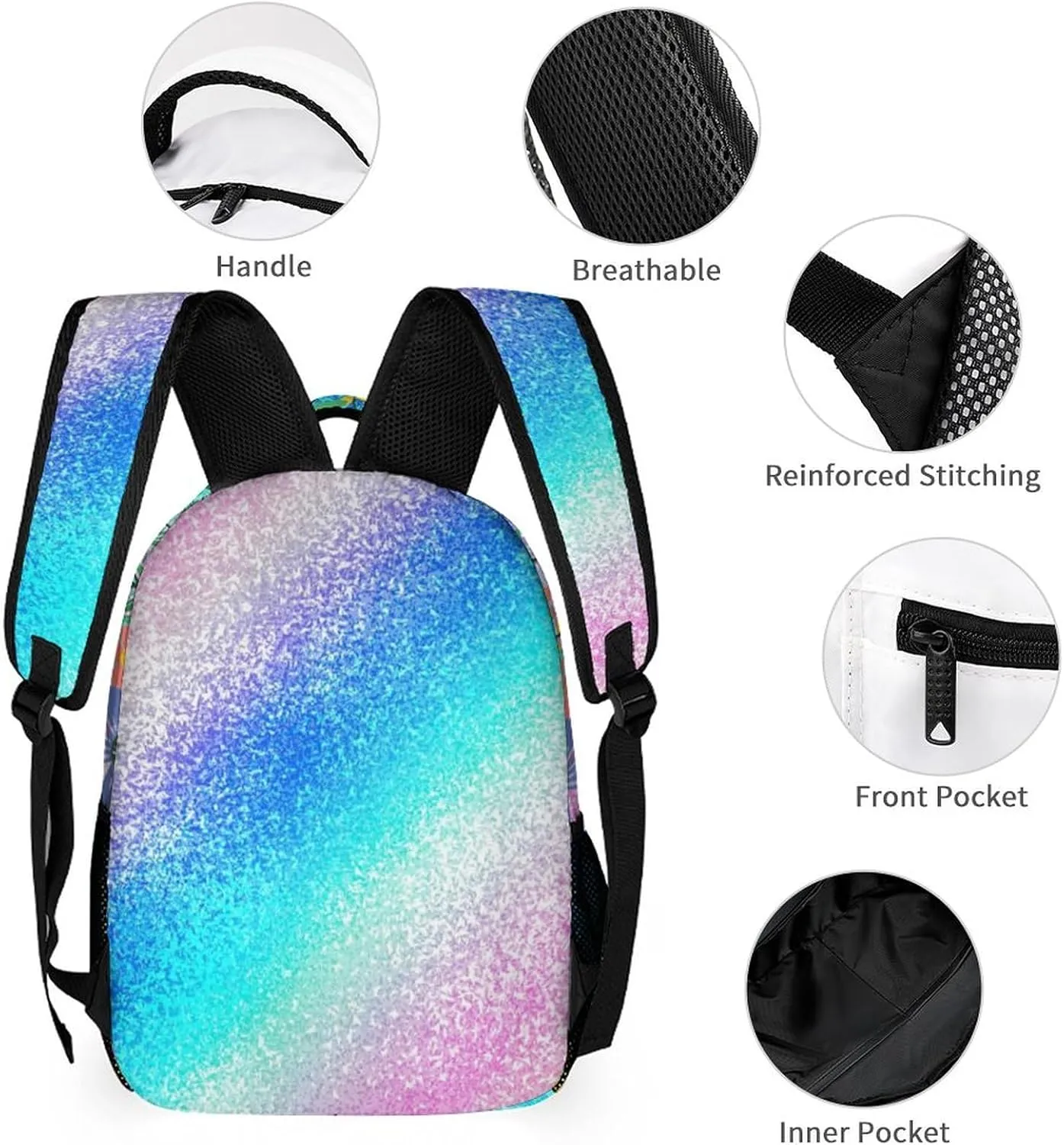 Artsadd Personalized Backpack for Girls Kids Lunch Bag Box Sets Custom Name School Bag for Preschool Kindergarten Elementary Back to School Gift for Daughter