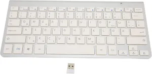 ASHATA & German & English Bilingual Language Keyboard 2.4G Cordless Keyboard for Desktop Laptop Tablet, Plug and Play