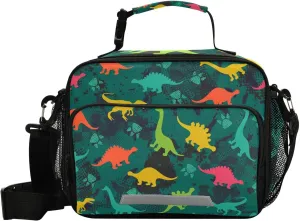 Aslsiy Lunch Bag for Women Camouflage Dinosaurs Insulated Lunch Box Grunge Green Claw Handbag with Adjustable Shoulder Strap for Office Picnic Travel