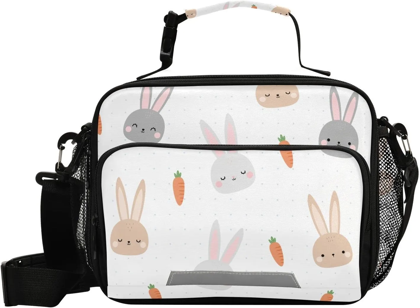 Aslsiy Lunch Bag for Women Cute Bunny Head Insulated Lunch Box Carrot Handbag with Adjustable Shoulder Strap for Office Picnic Travel