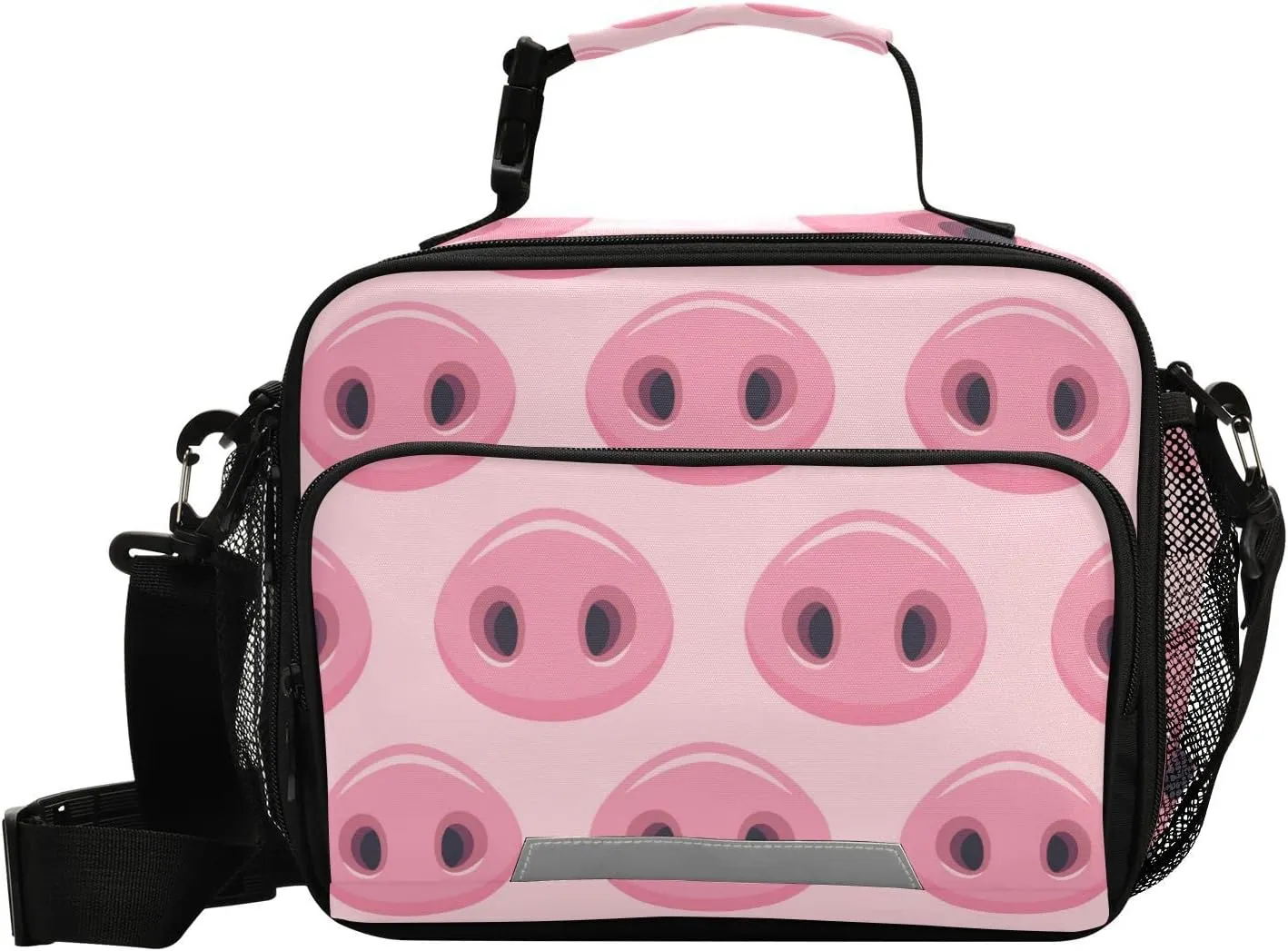 Aslsiy Lunch Bag for Women Cute Pig Snout Insulated Lunch Box Handbag with Adjustable Shoulder Strap for Office Picnic Travel