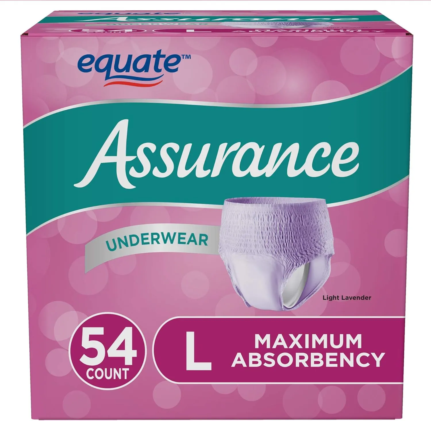 Assurance for Women Maximum Absorbency Protective Underwear, Large, 54 count
