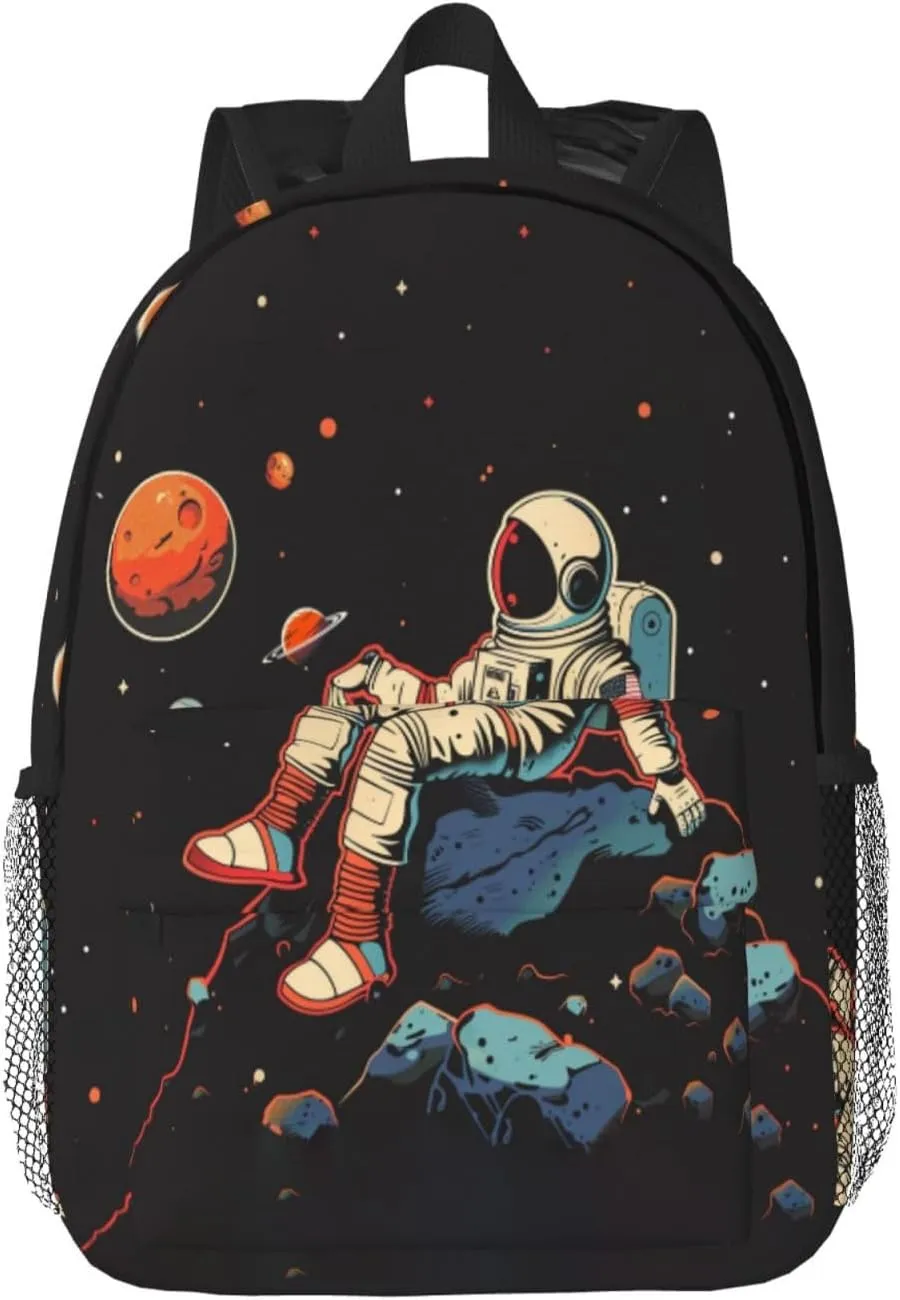 Astronaut Backpack for Boys Kids Teens Children Space Universe School Bags Galaxy Primary Middle School Bookbags Spaceman Student Daypack Gifts Lightweight Waterproof Travel Backpack 15inch