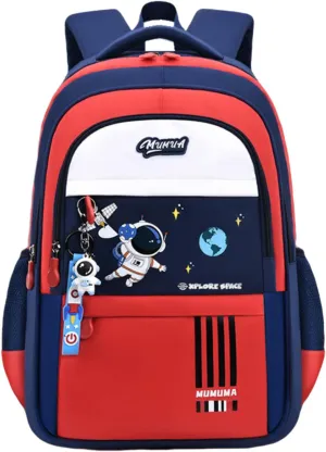 Astronaut-Space Backpack for Boys-Girls Elementary Middle School Backpack Book Bags for Girls Kids Lightweight Back Pack Red