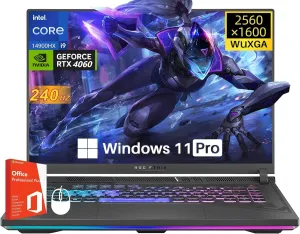 ASUS ROG Strix G16 Gaming Laptop, 16" QHD  240Hz WQXGA Display, Intel i9-14900HX, GeForce RTX 4060, 64 GB DDR5 RAM, 2 TB SSD, Backlit KB, Windows 11 Pro & Office Lifetime License, w/Accessories