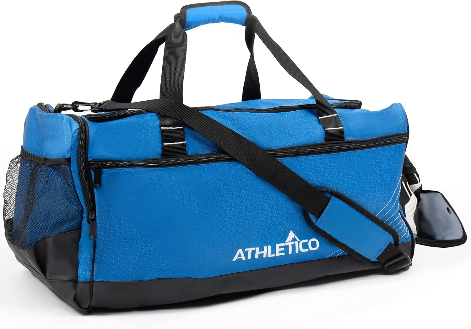 Athletico Sideline Soccer Duffle - Soccer Bag for Basketball, Volleyball & Football | Duffel Includes Separate Cleats Compartment For Men & Women (Blue)