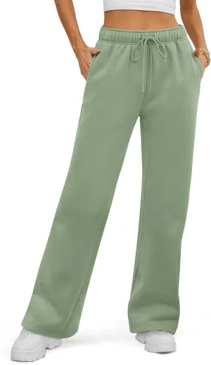 ATHMILE Womens Sweatpants 2025 Baggy Wide Fleece Lined Straight Leg Pants