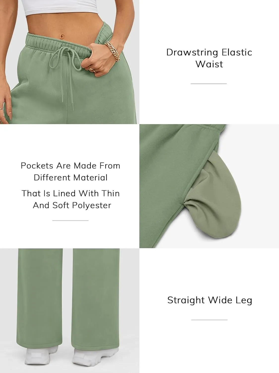 ATHMILE Womens Sweatpants 2025 Baggy Wide Fleece Lined Straight Leg Pants