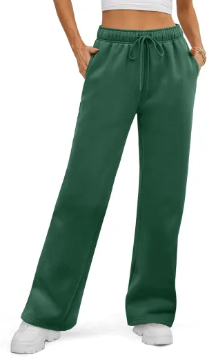 ATHMILE Womens Sweatpants 2025 Baggy Wide Fleece Lined Straight Leg Pants