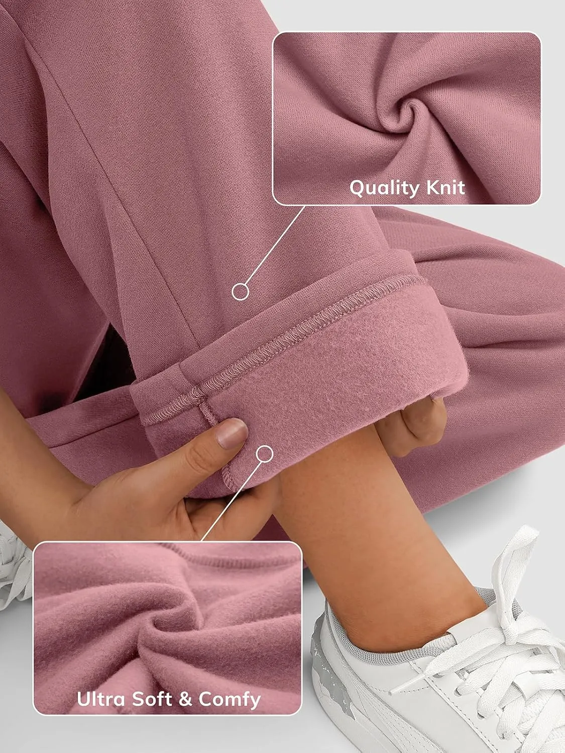 ATHMILE Womens Sweatpants 2025 Baggy Wide Fleece Lined Straight Leg Pants