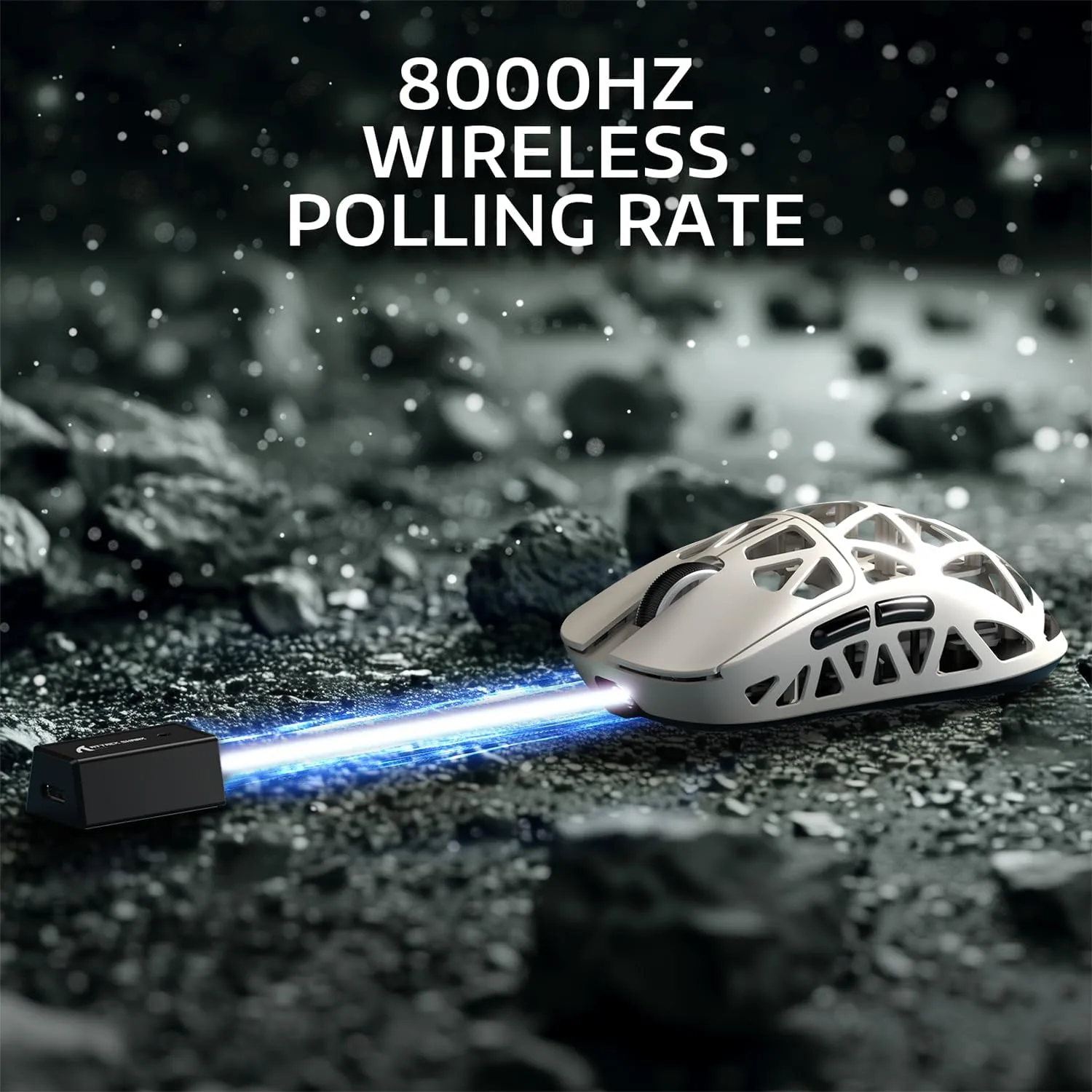 ATTACK SHARK R2 SUPERLIGHT Wireless Gaming Mouse,Magnesium Alloy, PixArt PAW 3950 Sensor Optical,42K DPI 8K Polling Rate,5 Programmable Button,Tri-Mode Long Battery Life Mice for Laptop,PC-Retro White