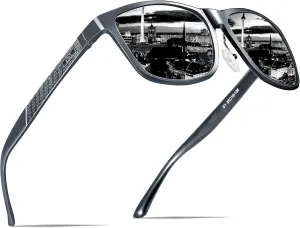 ATTCL Men's Retro Metal Frame Driving Polarized Sunglasses For Men Sun glasses