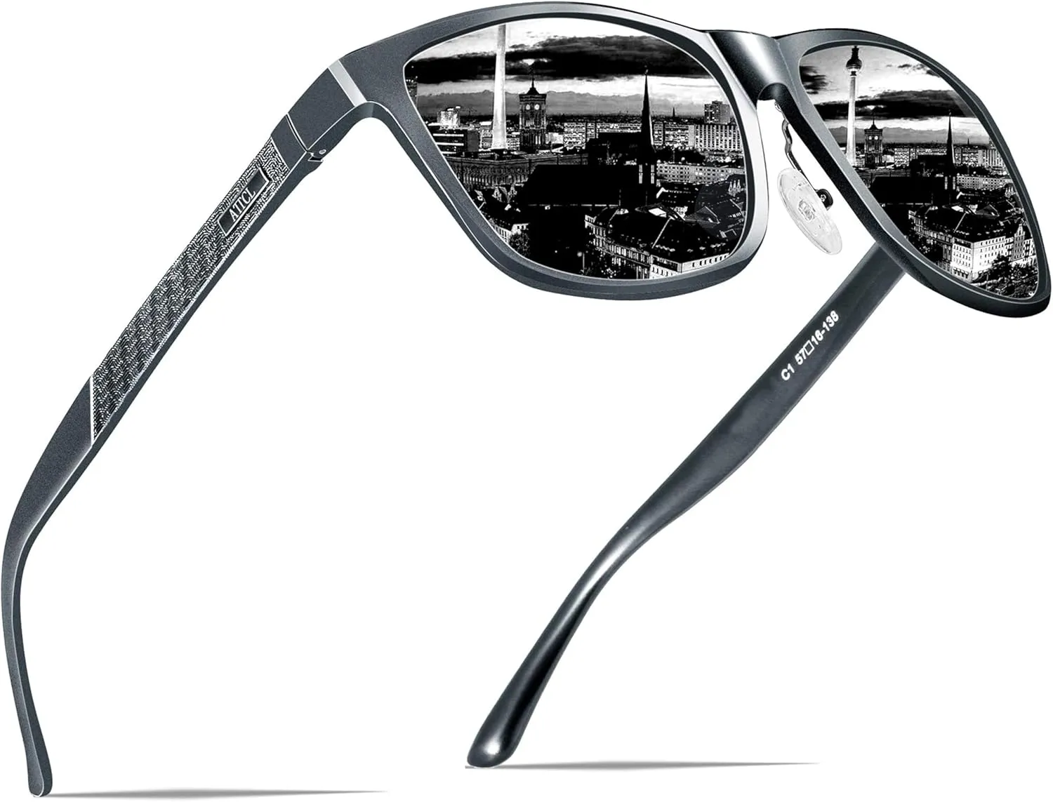 ATTCL Men's Retro Metal Frame Driving Polarized Sunglasses For Men Sun glasses