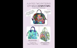 Aunties Two City Bags: Downtown Pattern Finished Size: 9"x6"x9"