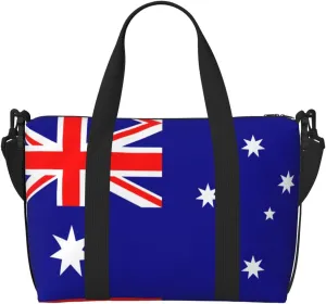 Australian Flag Women Travel Duffel Bag, Large Weekender Carry-On Tote, Gym Workout Bag,Mommy Hospital Bag