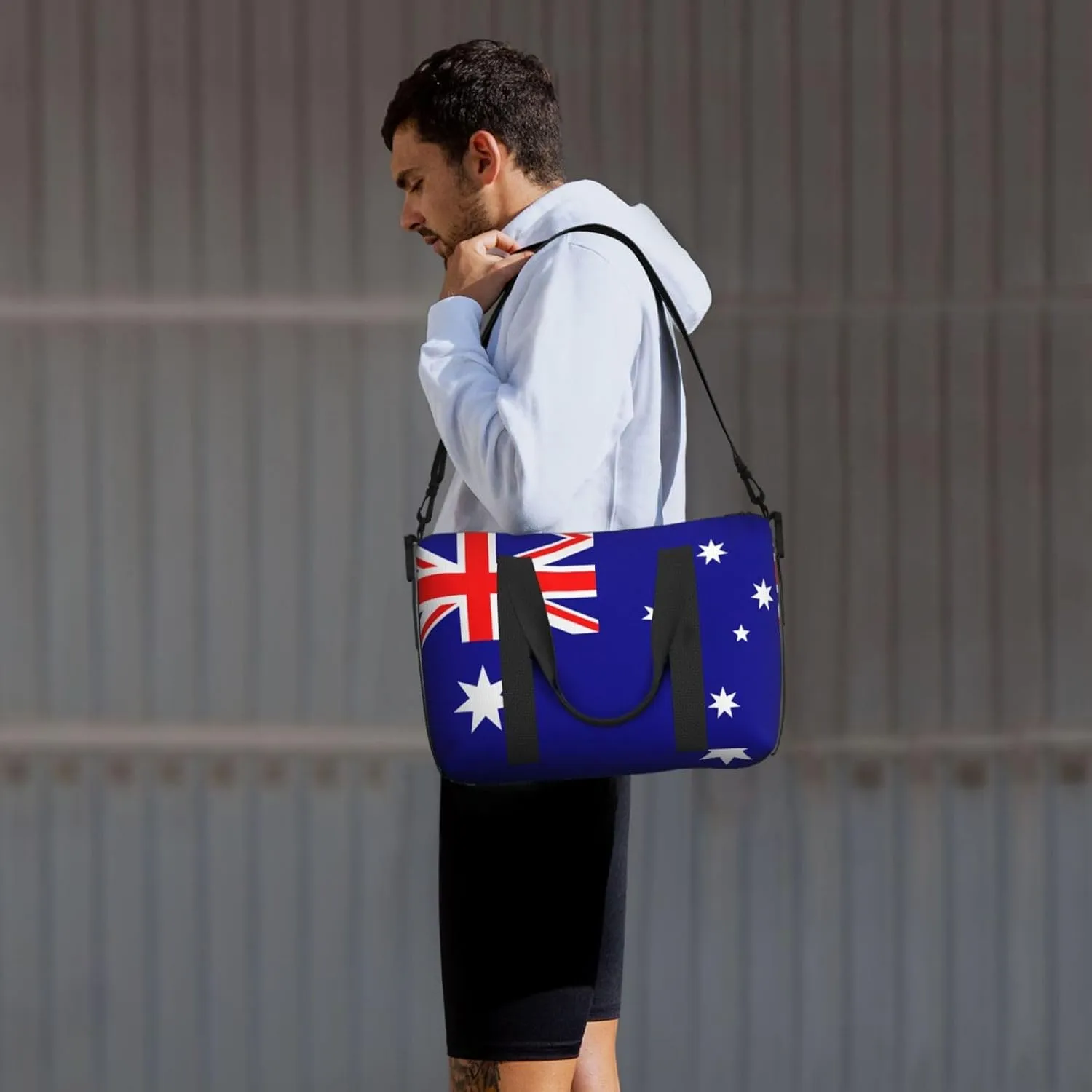 Australian Flag Women Travel Duffel Bag, Large Weekender Carry-On Tote, Gym Workout Bag,Mommy Hospital Bag
