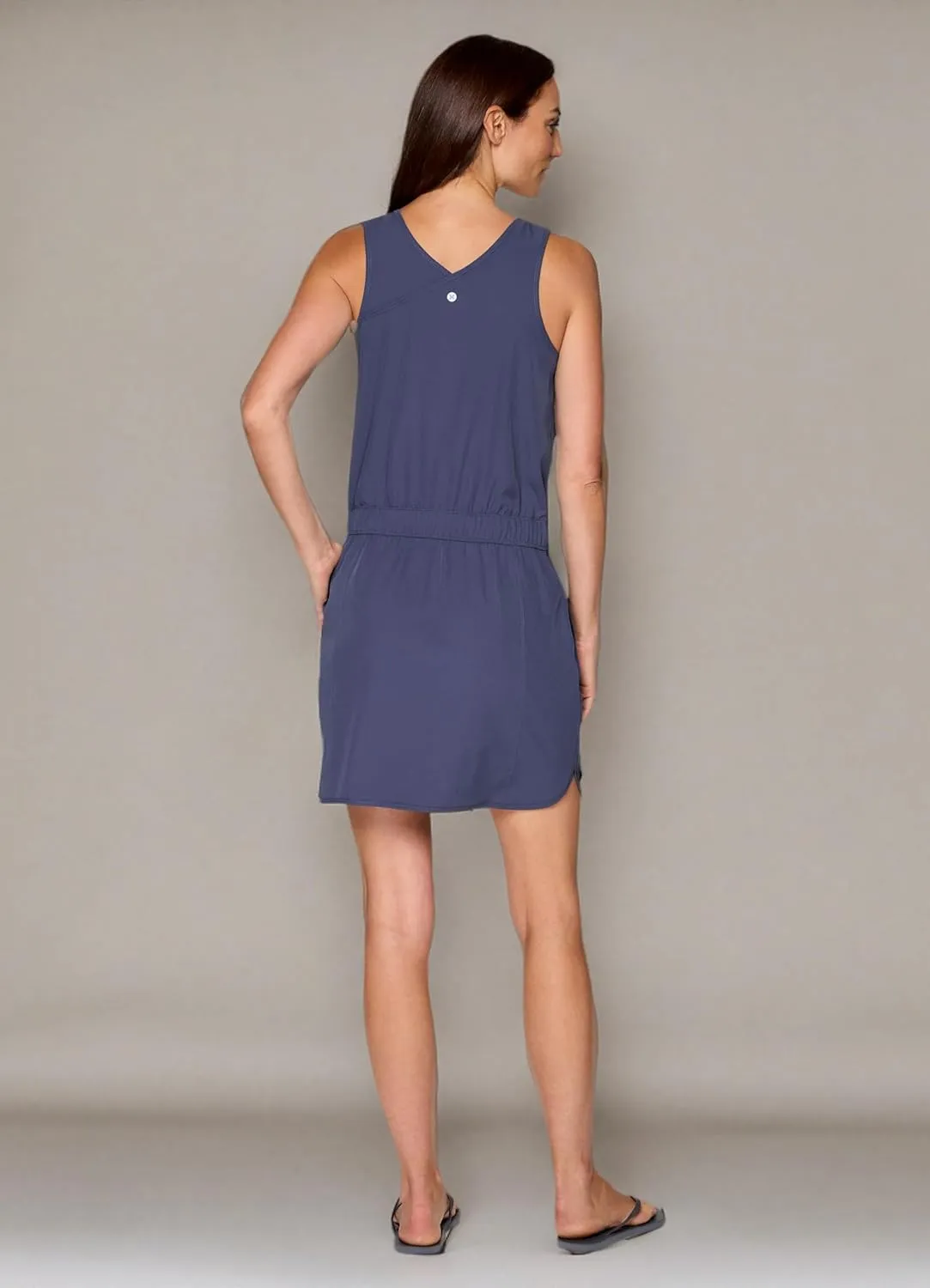 Avalanche Women's Tank Dress, Quick Drying Stretch Woven Hiking Beach Dress Tunic with Drawstring Waistband and Pockets