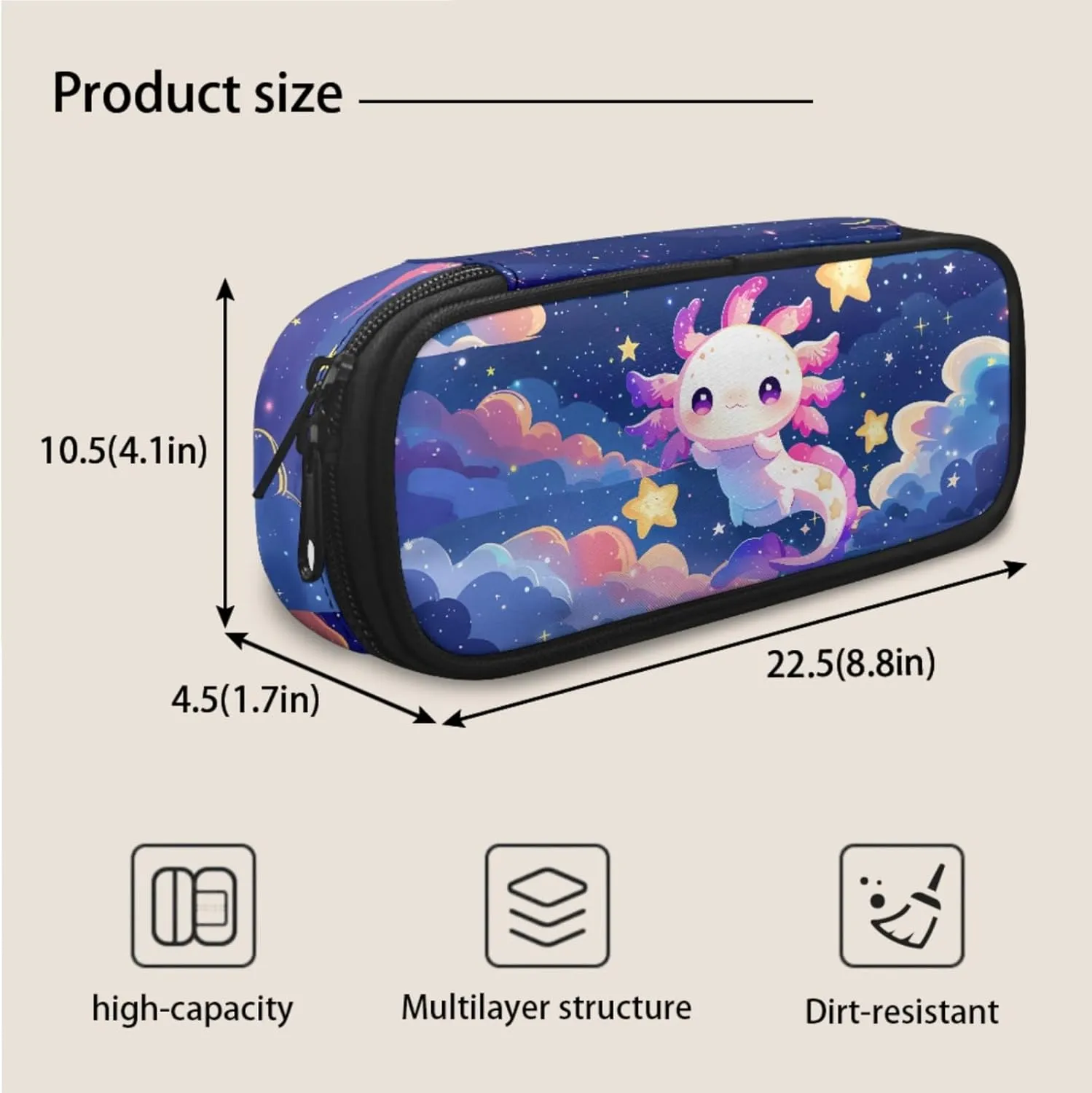 Axolotl Girls Backpack Ages 6-8 Cartoon School Bag for Kindergarten Child 3rd Grade Book Bag Set 3 Piece Lunch Box Pencil Case Back to School Gift