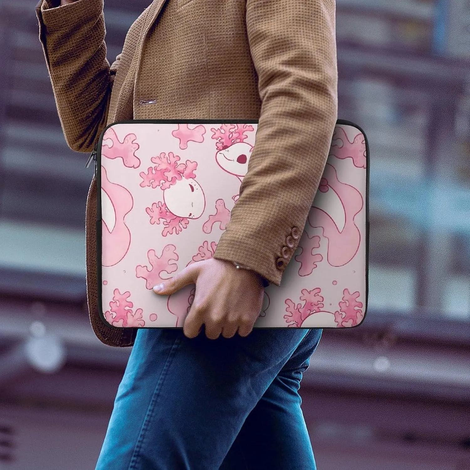 Axolotls Pattern All Print Hands Free Withdrawal Laptop Bag Unisex