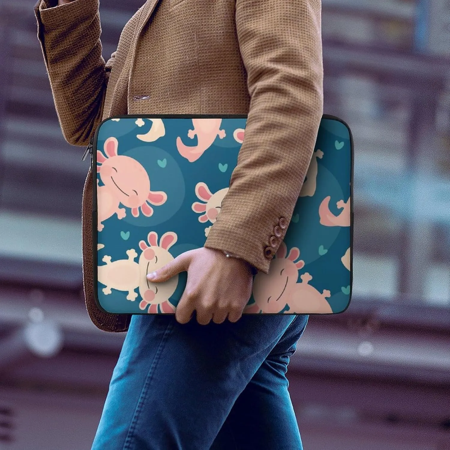 Axolotls Pattern All Print Hands Free Withdrawal Laptop Bag Unisex