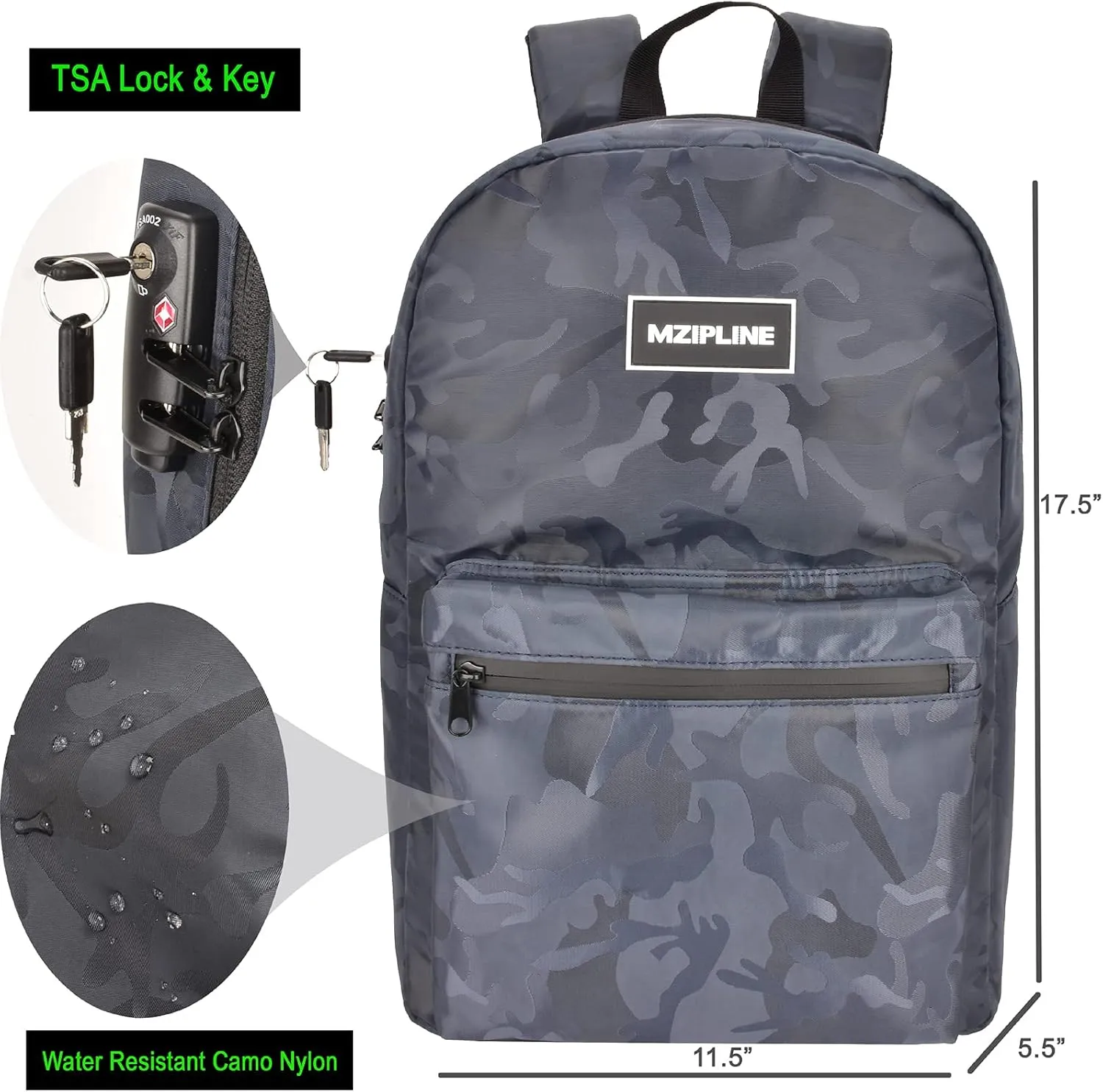 Backpack Bag With TSA Lock & Key-Smell Proof Daypack bag for Men & Women Travel