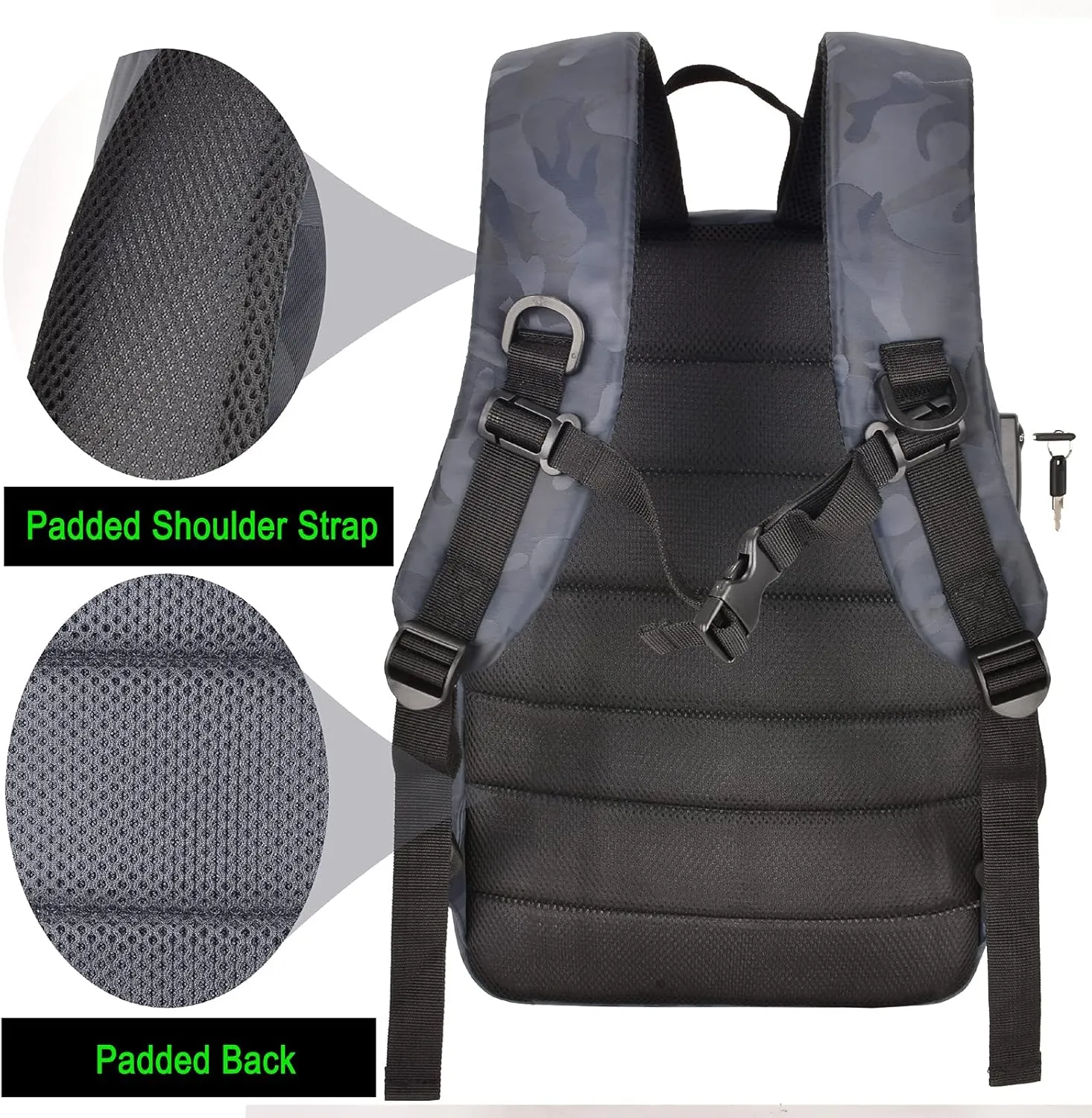 Backpack Bag With TSA Lock & Key-Smell Proof Daypack bag for Men & Women Travel