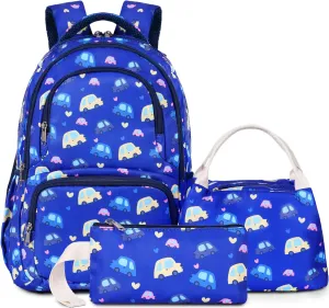 Backpack for Girls, Rainbow Clouds Backpack Schoolbag, Lightweight School Bookbag with Lunch Box Pencil Case