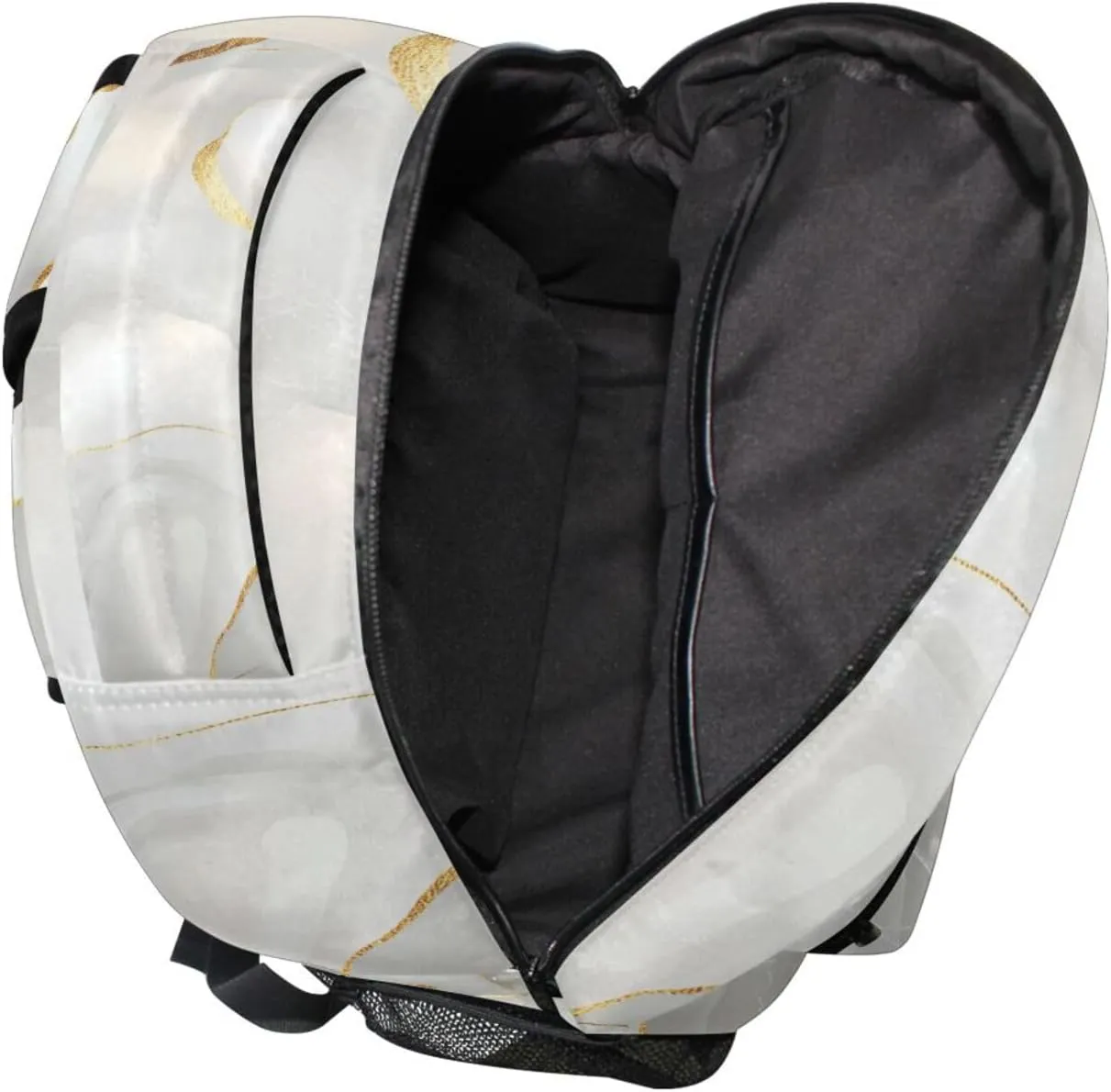 Backpack for Teens Boys Girls Fashion College School Computer Bag with Chest Strap for Travel Trip Marble White Neutral