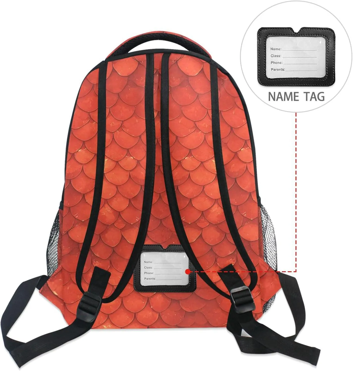 Backpack for Women Men Fashion Diaper Bag Backpack with Chest Strap Gift Men & Women Red Scales Glittering