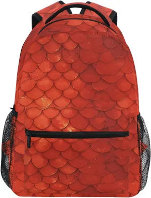 Backpack for Women Men Fashion Diaper Bag Backpack with Chest Strap Gift Men & Women Red Scales Glittering