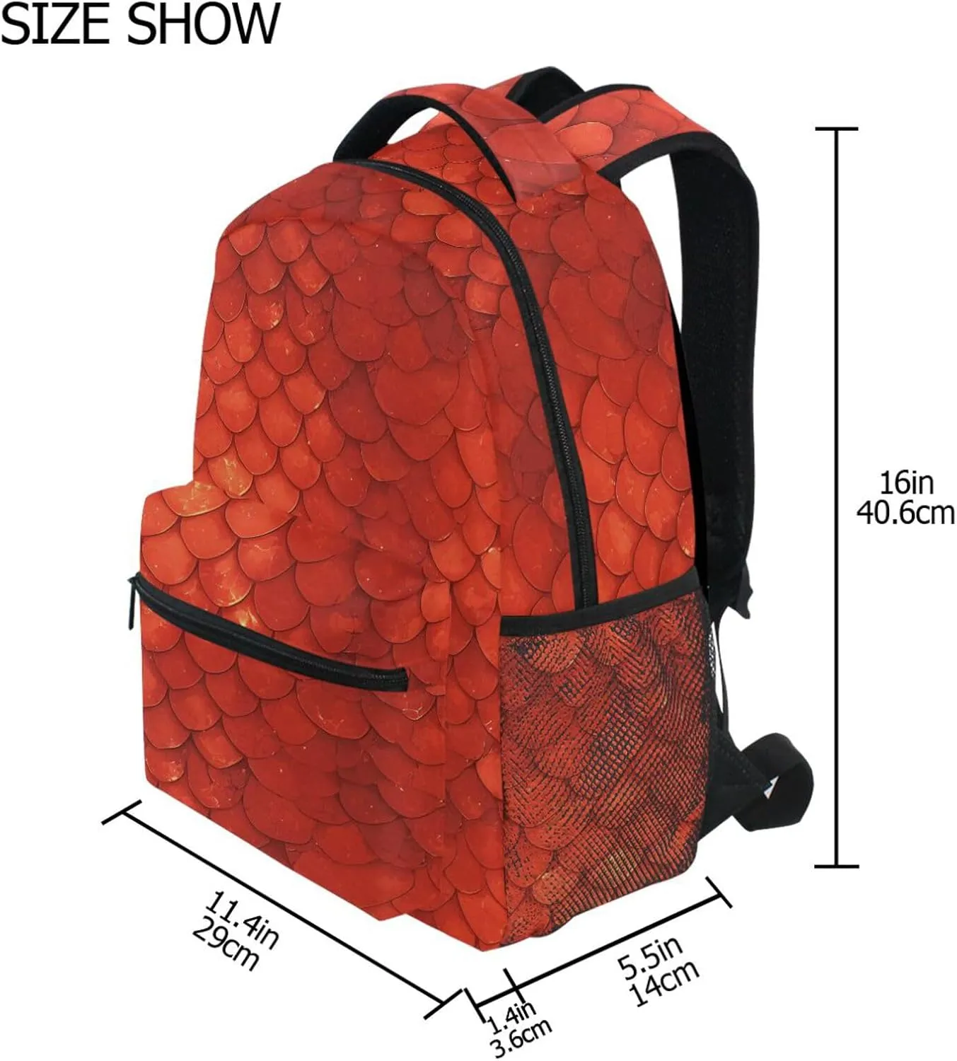 Backpack for Women Men Fashion Diaper Bag Backpack with Chest Strap Gift Men & Women Red Scales Glittering
