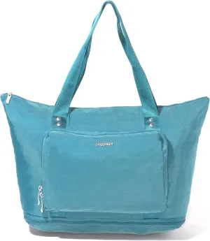 Baggallini Carryall Expandable Lightweight Travel Tote 22" Packable Folding Compact Nylon Washable Weekender w/Luggage Sleeve
