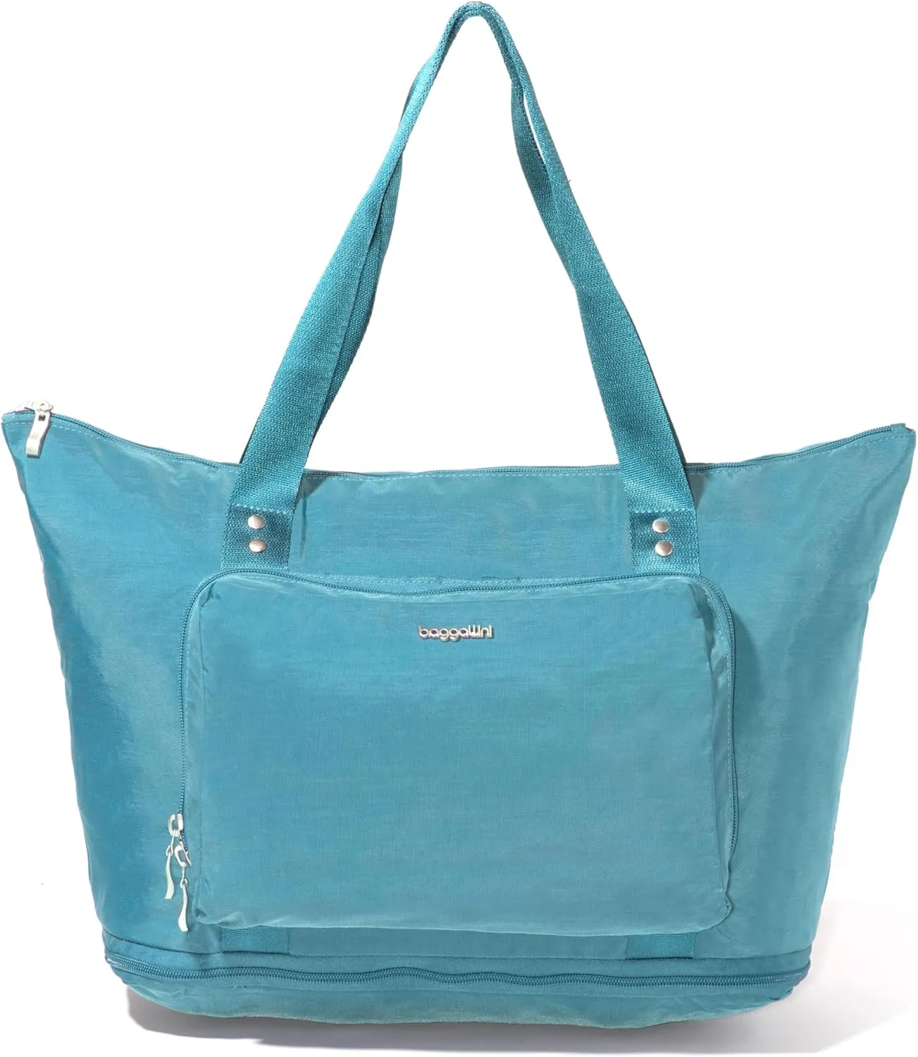 Baggallini Carryall Expandable Lightweight Travel Tote 22" Packable Folding Compact Nylon Washable Weekender w/Luggage Sleeve