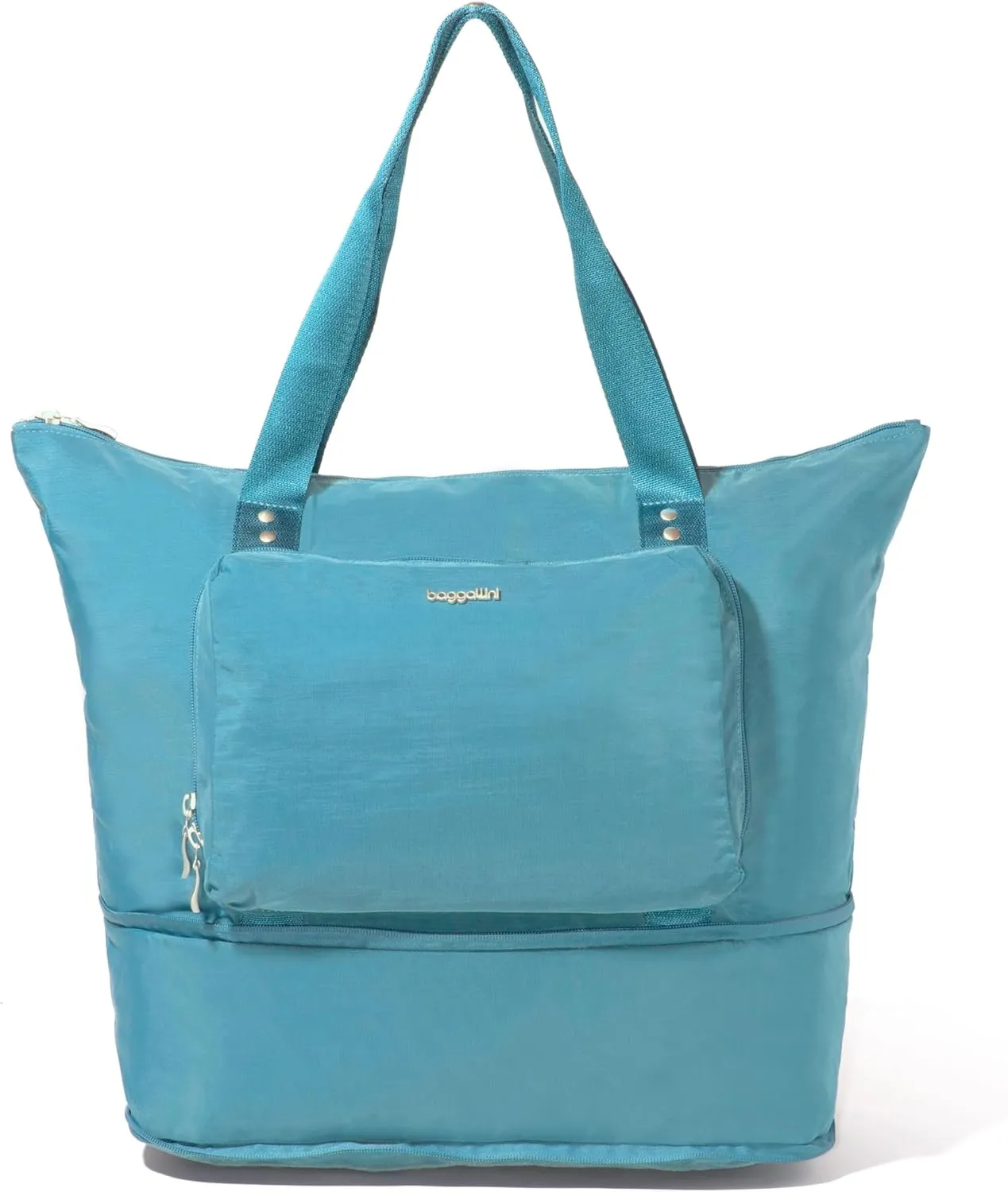 Baggallini Carryall Expandable Lightweight Travel Tote 22" Packable Folding Compact Nylon Washable Weekender w/Luggage Sleeve