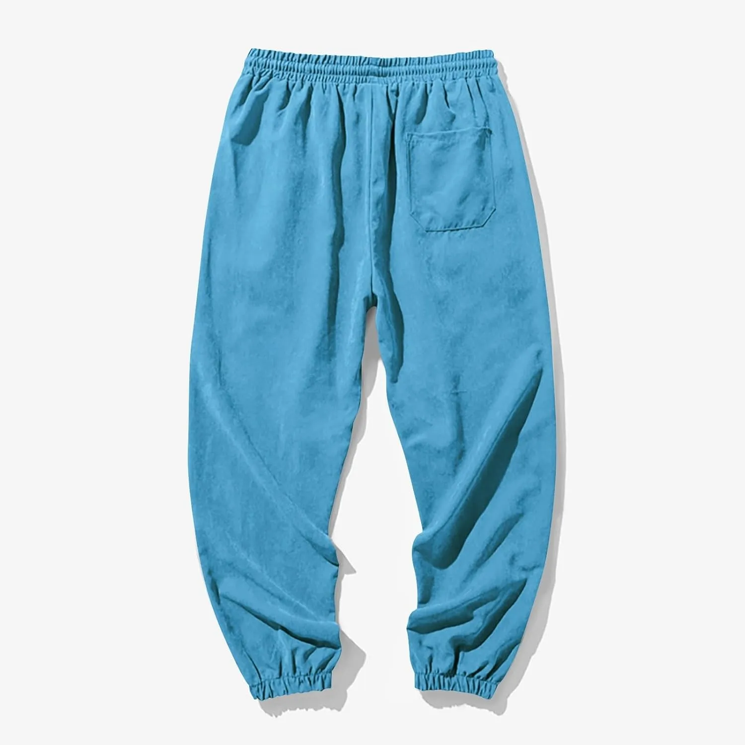 Baggy Sweatpants for Men Casual Fashion Drawstring Elastic Waist Solid Beam Feet Pants Athletic Apered Joggers
