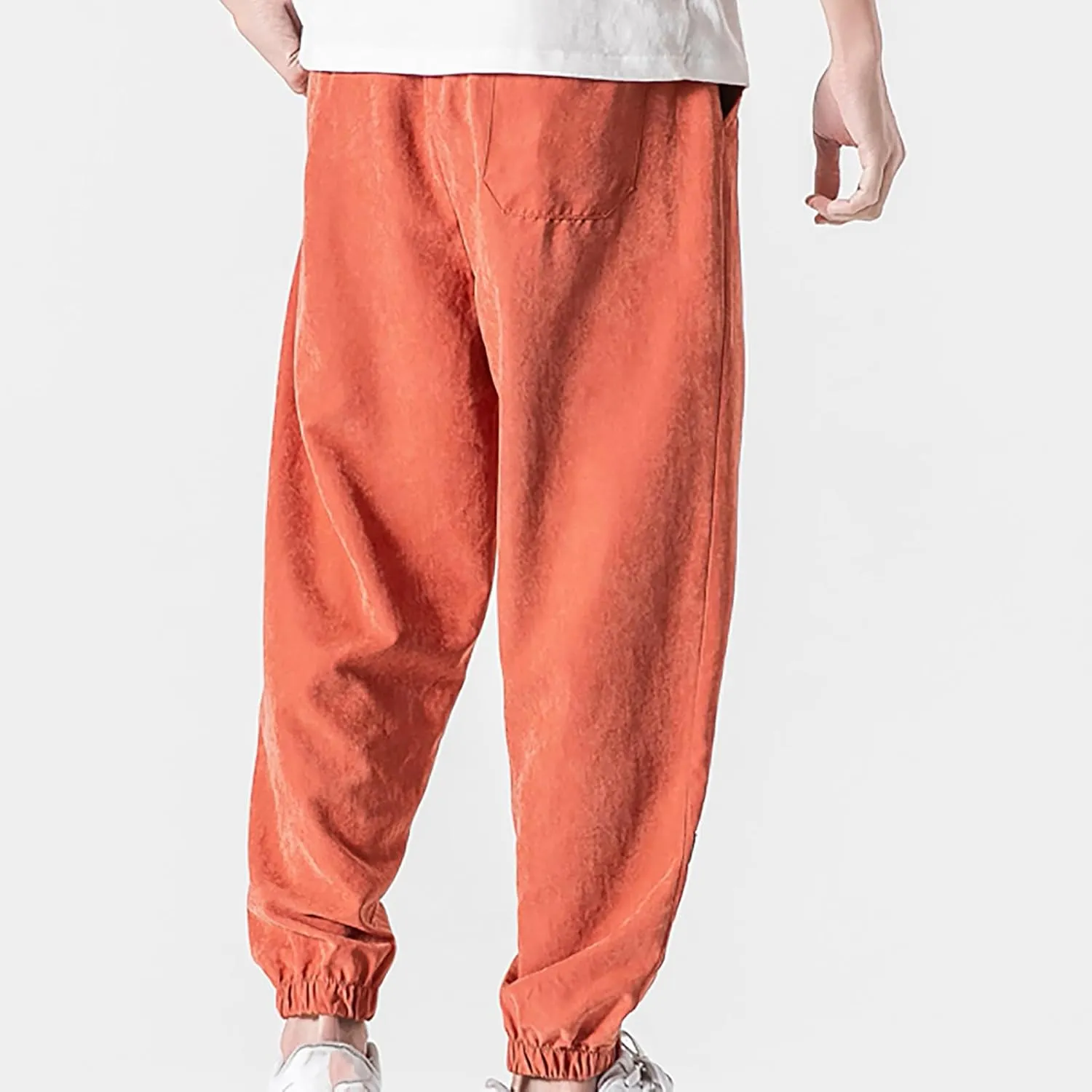 Baggy Sweatpants for Men Casual Fashion Drawstring Elastic Waist Solid Beam Feet Pants Athletic Apered Joggers
