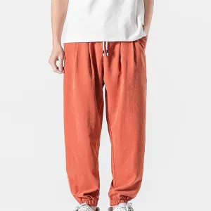 Baggy Sweatpants for Men Casual Fashion Drawstring Elastic Waist Solid Beam Feet Pants Athletic Apered Joggers