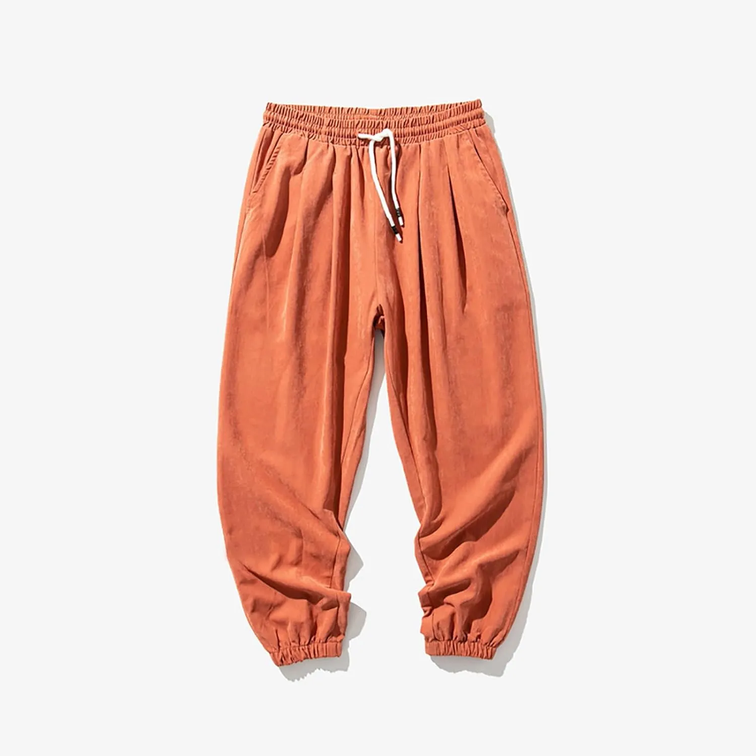 Baggy Sweatpants for Men Casual Fashion Drawstring Elastic Waist Solid Beam Feet Pants Athletic Apered Joggers