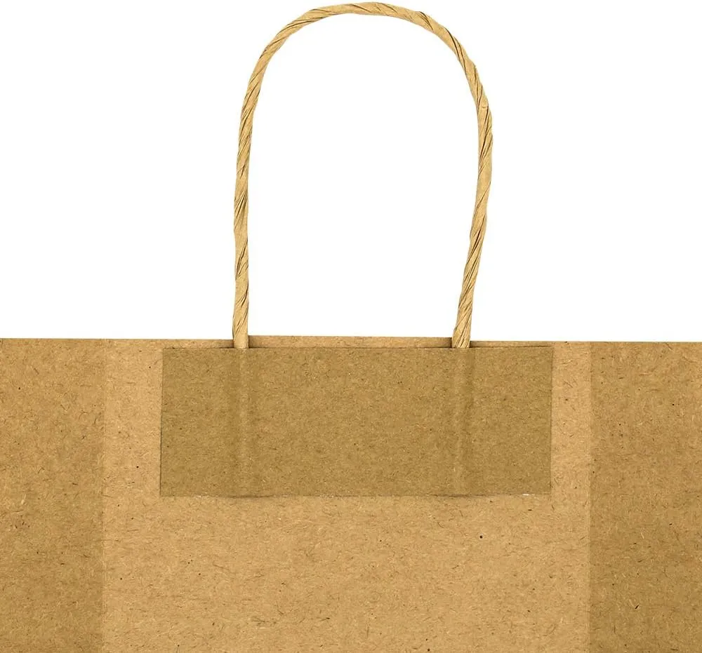 bagmad Small 100 Pack 5.25x3.25x8 Inch Black Kraft Paper Bags with Handles Bulk, Gift Bags, Craft Grocery Shopping Retail Party Favors Wedding Business Sacks (Black, 100pcs)
